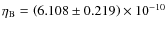 $\eta_{\rm B}=\left(6.108 \pm
0.219\right) \times 10^{-10}$