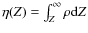 $\eta(Z)=\int_Z^{\infty}\rho {\rm d}Z$