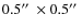 $0.5\hbox{$^{\prime\prime}$ }\times 0.5\hbox{$^{\prime\prime}$ }$