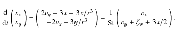 \begin{displaymath}\frac{{\rm d}}{{\rm d}t}\left( \begin{array}{c} v_x \\ v_y \\...
...rray}{c} v_x \\ v_y+\zeta_{\rm w}+3x/2 \\ \end{array} \right).
\end{displaymath}