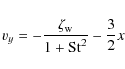 \begin{displaymath}v_y = - \frac{\zeta_{\rm w}}{1+{\rm St}^2} - \frac{3}{2}x
\end{displaymath}