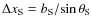 $\Delta x_{\rm S} = b_{\rm S}/\!\sin \theta_{\rm S}$