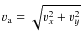 $v_{\rm a}=\sqrt{v_x^2+v_y^2}$