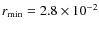 $r_{\rm min}=2.8\times10^{-2}$