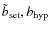 $\tilde{b}_{\rm set}, b_{\rm hyp}$
