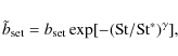 \begin{displaymath}\tilde{b}_{\rm set} = b_{\rm set} \exp[-({\rm St}/{\rm St}^\ast)^\gamma],
\end{displaymath}