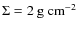 $\Sigma = 2~{\rm g~cm^{-2}}$