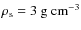 $\rho_{\rm s}=3\ {\rm g\ cm^{-3}}$