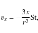 \begin{displaymath}v_x = -\frac{3x}{r^3} {\rm St},
\end{displaymath}