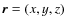 $\vec{r} = (x,y,z)$
