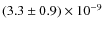 $(3.3\pm 0.9)\times 10^{-9}$