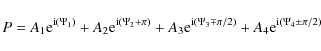 \begin{displaymath}P = A_{1}{\rm e}^{{\rm i}\left(\Psi_{1}\right)} + A_{2}{\rm e...
...right)} + A_{4}{\rm e}^{{\rm i}\left(\Psi_{4}\pm\pi/2\right)}
\end{displaymath}