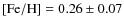 $[\rm {Fe/H}]=0.26 \pm 0.07$