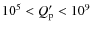 $10^{5}<Q'_{\rm p}<10^{9}$