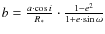 $b=\frac{a \cdot \cos{i}}{R_{*}} \cdot \frac{1-e^{2}}{1+e \cdot \sin{\omega}}$