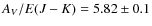 $A_{V}/E(J-K) = 5.82\pm0.1$