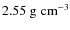 $2.55~\rm {g\;cm^{-3}}$