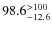 $\rm 98.6^{>100}_{-12.6}$