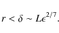 \begin{displaymath}r < \delta \sim L \epsilon^{2/7}.
\end{displaymath}