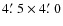 $4\hbox{$.\mkern-4mu^\prime$ }5\times4\hbox{$.\mkern-4mu^\prime$ }0$