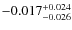 $-0.017^{\rm +0.024}_{-0.026}$