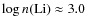 $\log
n({\rm Li})\approx 3.0$