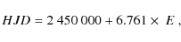 \begin{displaymath}
HJD = 2~450~000 + 6.761 \times \ E \ ,
\end{displaymath}
