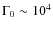 $\Gamma_0\sim 10^4$