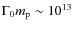 $\Gamma_0m_{\rm p}\sim 10^{13}$