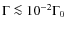 $\Gamma\la 10^{-2}\Gamma_0$