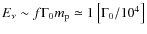 $E_\nu\sim f\Gamma_0m_{\rm p}\simeq
1\left[\Gamma_0/10^4\right]$
