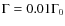 $\Gamma =0.01\Gamma _0$