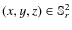 $(x,y,z)\in \mathbb S^2_r$