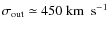 $\sigma_{\rm out} \simeq 450\;\mbox{km~ s}^{-1}$