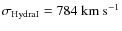 $\sigma_{\rm Hydra I}=784\;\mbox{km~s}^{-1}$