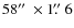 $58\hbox{$^{\prime\prime}$ }\times 1\hbox{$.\!\!^{\prime\prime}$ }6$