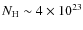 $N_{\rm H}\sim 4\times 10^{23}$