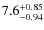 $7.6^{\rm +0.85}_{-0.94}$