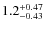 $1.2^{\rm +0.47}_{-0.43}$