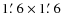 $1\hbox{$.\mkern-4mu^\prime$ }6 \times 1\hbox{$.\mkern-4mu^\prime$ }6$