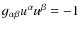 $g_{\alpha\beta}u^\alpha u^\beta = -1$