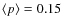 $ \langle p \rangle = 0.15 $