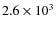 $2.6\times10^3$