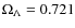 $\Omega_\Lambda = 0.721$