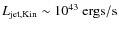 $L_{\rm jet,Kin} \sim 10^{43} ~{\rm ergs/s}$