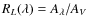 $R_L(\lambda) = A_\lambda / A_V$