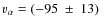 $v_{\alpha}=(-95~\pm~13)~$