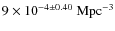 $ 9 \times 10^{-4 \pm 0.40} ~ {\rm Mpc}^{-3}$