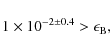 \begin{displaymath}1 \times 10^{-2 \pm 0.4} > \epsilon_{\rm B},
\end{displaymath}
