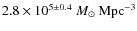 $2.8 \times 10^{5 \pm 0.4}~M_{\odot}~{\rm Mpc}^{-3}$